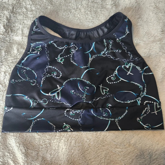 Victoria Sport Navy & Silver Racerback Sports Bra - Picture 1 of 16